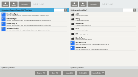 dual pane interface