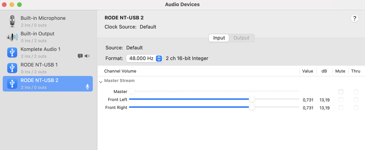 Mic settings