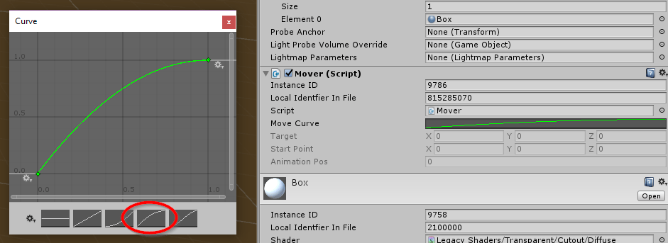 Using AnimationCurve and  to animate an object in Unity.